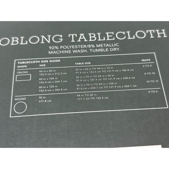 Threshold Oblong Tablecloth Snowflake Holiday Winter Christmas Cream Elegant - Picture 8 of 15